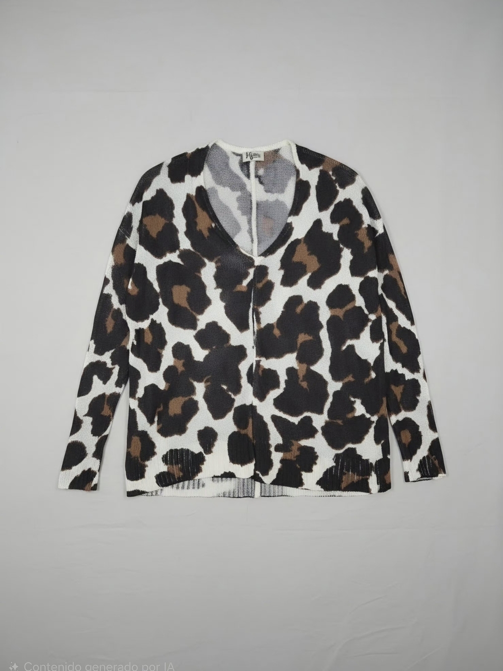 Show Me Your MuMu Leopard V-Neck Knit Cardigan - Brown/Black/White